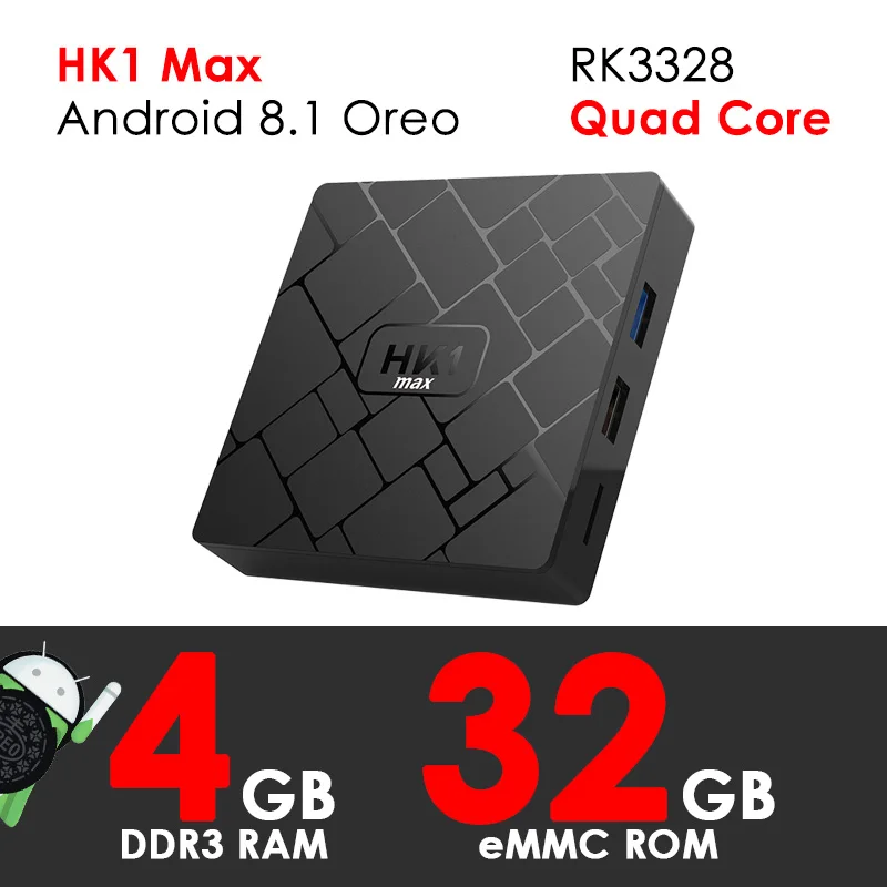 

Smart TV Box Android 8.1 Oreo XGODY HK1 Max Quad Core 4GB RAM 32GB ROM Set top Box 4K HD TV Receiver Streamer Media Player H.265