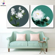 DIY картинки для раскраски по номерам с цветами гардения пион иллюстрация картина Рисование Живопись по номерам в рамке дома