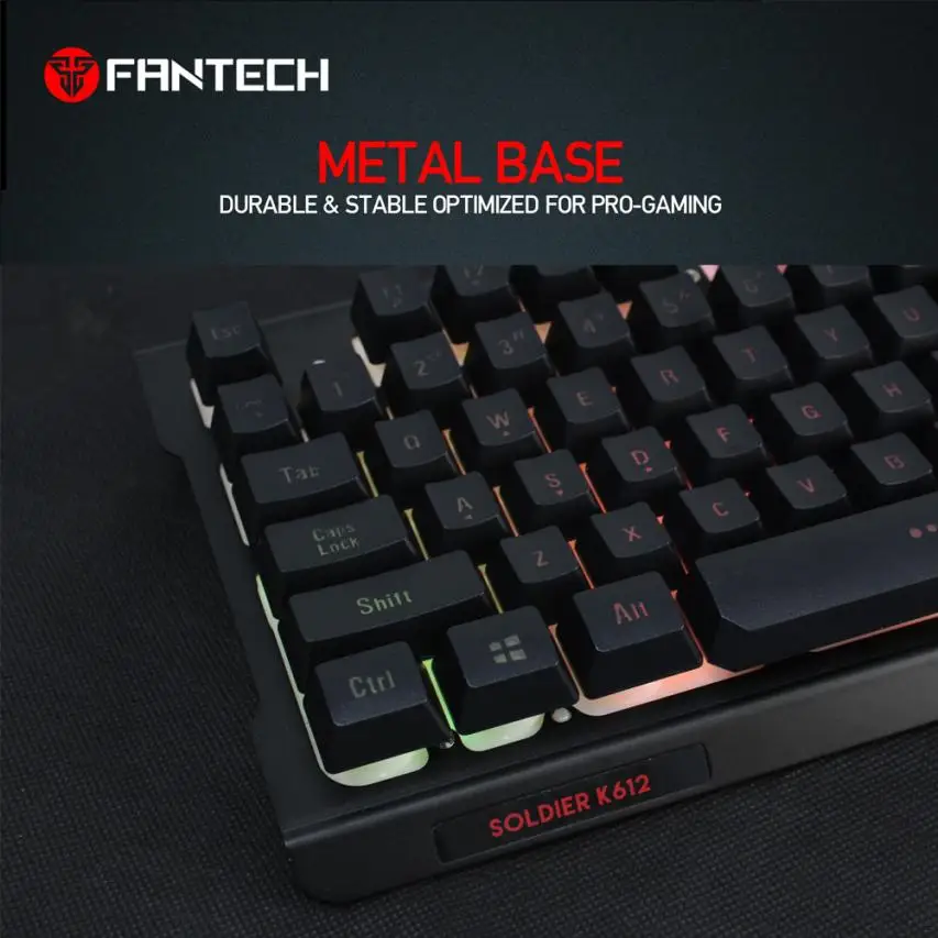 Профессиональная Проводная клавиатура FANTECH K612 с 104 клавишами 9 видов цветов
