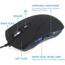 Светодиодный USB Проводная игровая мышь 6 кнопок Регулируемая оптическая компьютерная мышь 2400 dpi для игрового ноутбука JFlyer