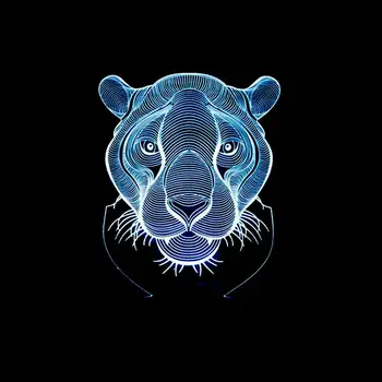 

Colorful LED 3D Vision Night Light Female Lion Image Touchment Control Color 3D Night Lamp Desk Light