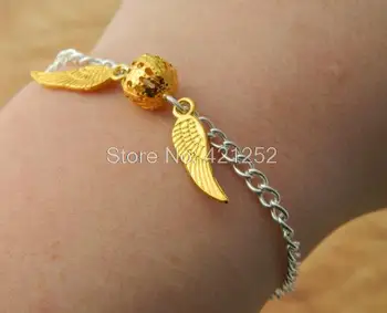 

20pcs Golden Snitch Inspired Bracelet Chain Bracelet HP Bracelet , Quidditch Gifts Hogwarts adjustable