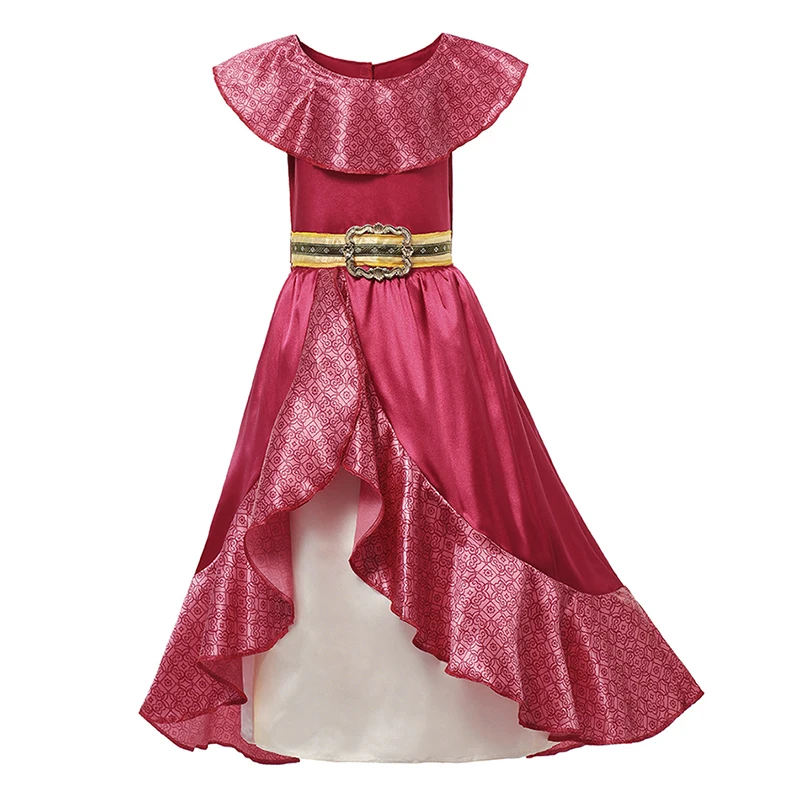 spesifikasi Gadis Putri Klasik Merah Cosplay Kostum Elena dari Avalor Petualangan Gaun Childrn Tanpa Lengan Pesta Halloween Bola Gaun Pakaian