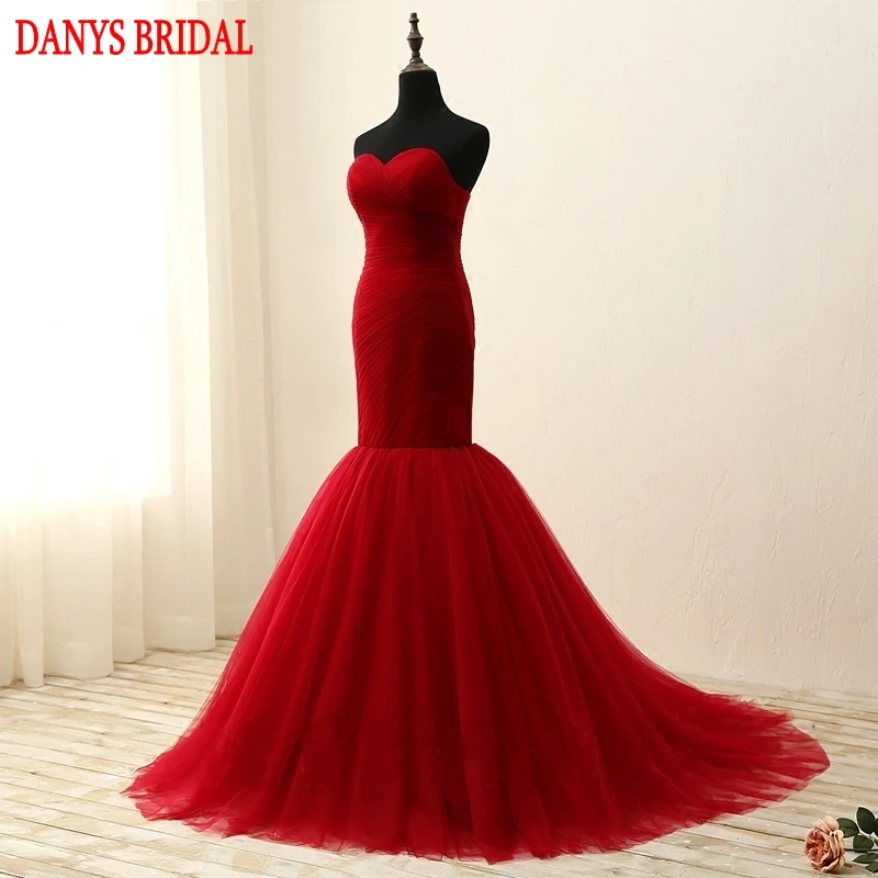 

Sexy Long Mermaid Evening Dresses Party Red Sweetheart Beautiful Women Prom Formal Evening Gowns Dresses On Sale