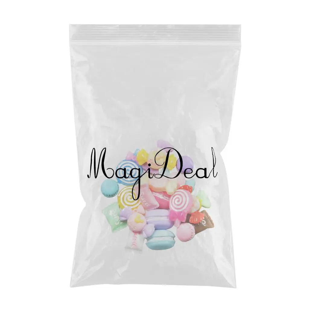 20Pcs Mixed Colors Designs Cabochons Flat Back Resin Confetti Candy Lollippop Embellishment For Kids DIY Phone Decoration Craft