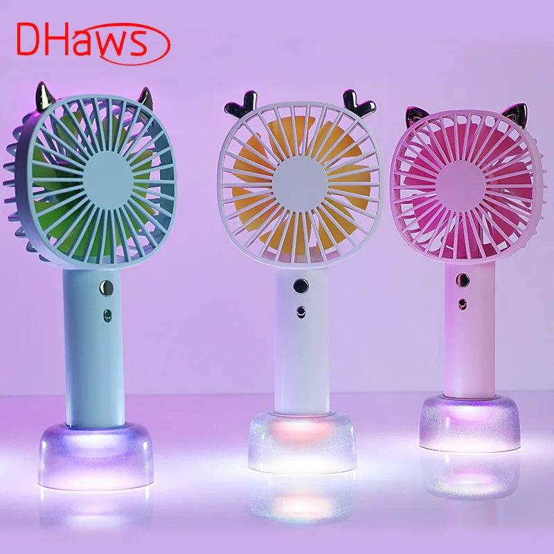 

DHaws Portable Mini Fan Handheld Cooling Fans Air Cooler USB Charging Desk Fan Table Fan 3 Speed Adjustment Fan for Student Kids