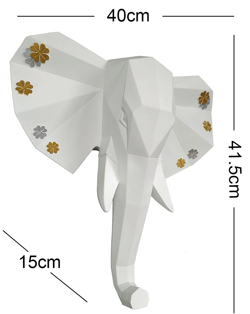 3D Large Elephant Statue Sculpture Home Decor Wedding Decoration Accessories Vintage Party Garden House Room Wall Decorations (3)