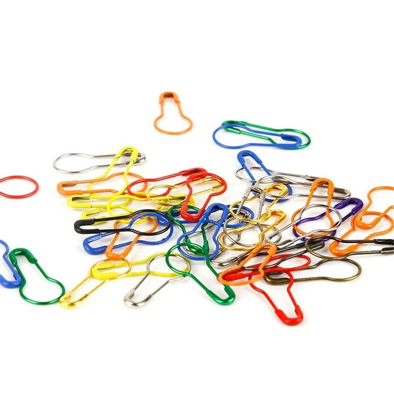 

200Pcs Calabash Shape Metal Safety Pins Locking Stitch Marker Lock Pins Needle Clip Marker for Knitting Gehaakte Decor DIY Craft