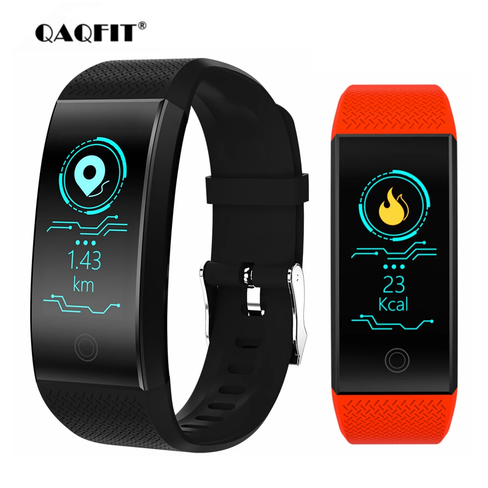 

QAQFIT Fitness Bracelet QW18 Smart Bracelet Pedometer Bluetooth Heart Rate Blood Pressure Sensor Smart Bracelet Waterproof Woman
