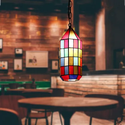 

Multicolor Glass Tiffany LED Pendant Lights,Colorful Hanging Lamp Lamparas Colgantes For Bar Dining Room