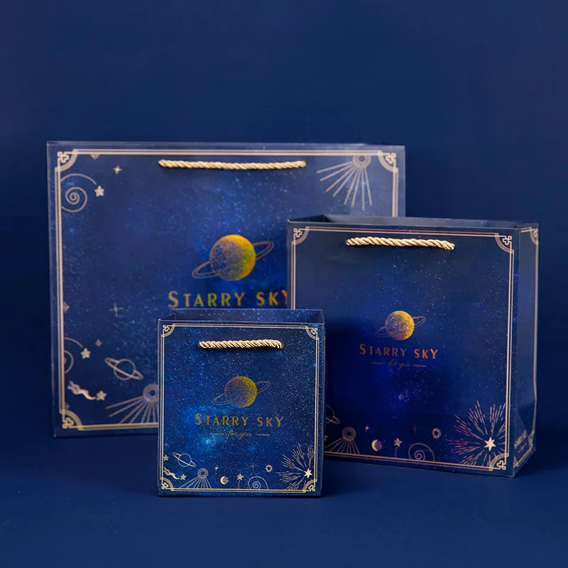 

1pc Creative Starry sky constellation Paper gift bag Birthday gift Packing bag shopping bag kawaii