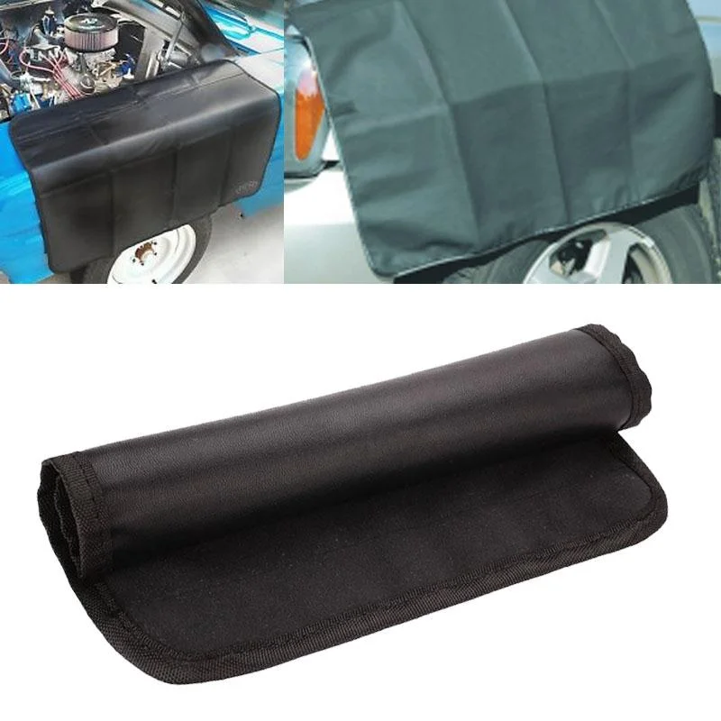 

32 x 24cm/80x62cm/110x45cm Black Magnetic Fender Cover Vehicle Truck Mechanic Paint PU leather Protector Pads Work Mat