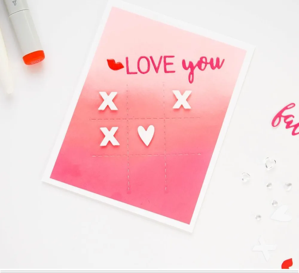 

JC Metal Cutting Dies Scrapbooking Dies Cut Craft X O Multiple Heart Stencil Handmade Album Paper Card Making Decor Model New