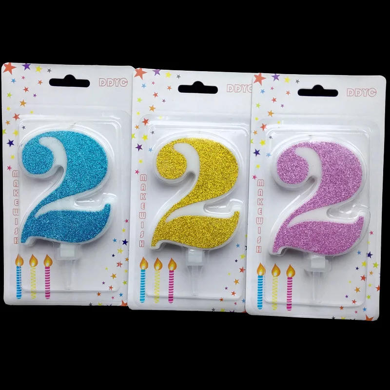 1 шт. очень большие Синие Блестящие свечи с цифрами на день рождения 0-9 для детей, взрослых девочек и мальчиков, праздничные свечи для торта, украшения