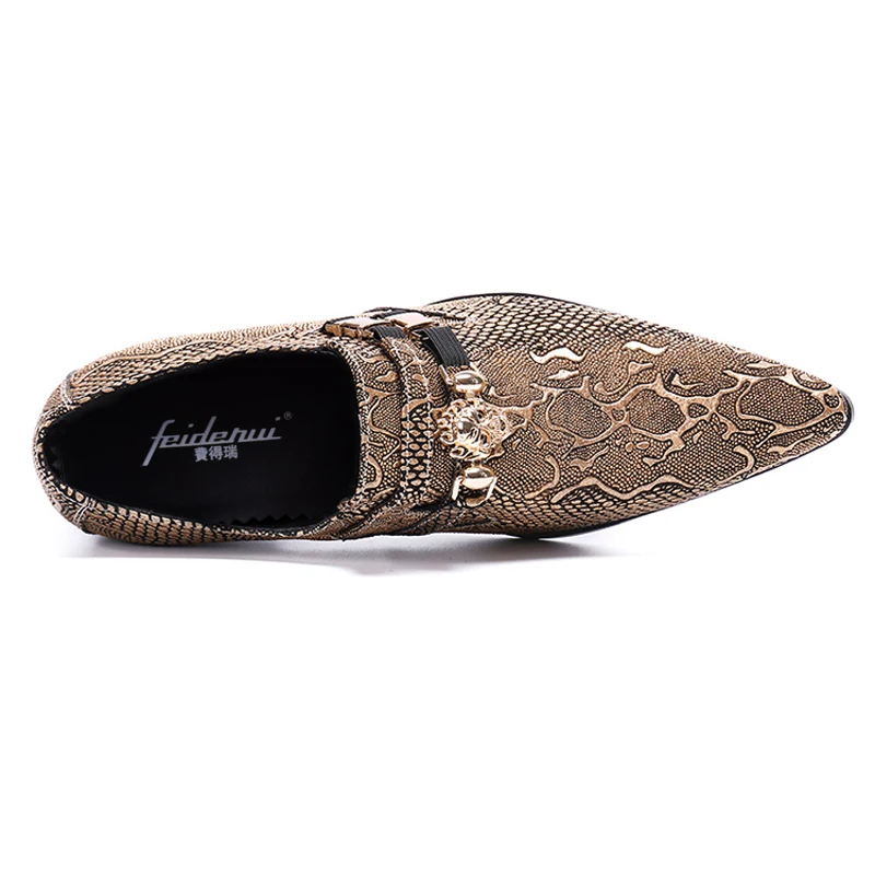 Plus Sapatos Toe Apontou Python Dos Homem Loafers Homens Couro Em Designer Sl495 Padrão Genuíno Italiano Casuais Ouro Deslizamento Dourado Size Banquete Partido TxqtrwIfT