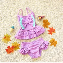 Обувь для девочек Летняя мода бантом купальник, купальник для девочек, детские купальники, 4 шт./лот WZ13