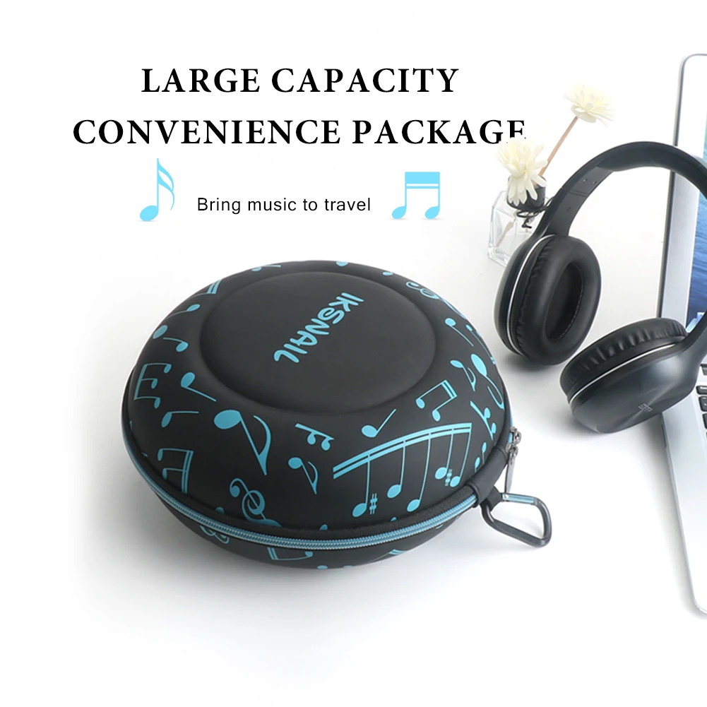 IKSNAIL Portable EVA Fiber Zipper Headphone Case Hard Storage Carrying Bag Travel Earbuds Storage Box For Universal Headphone
