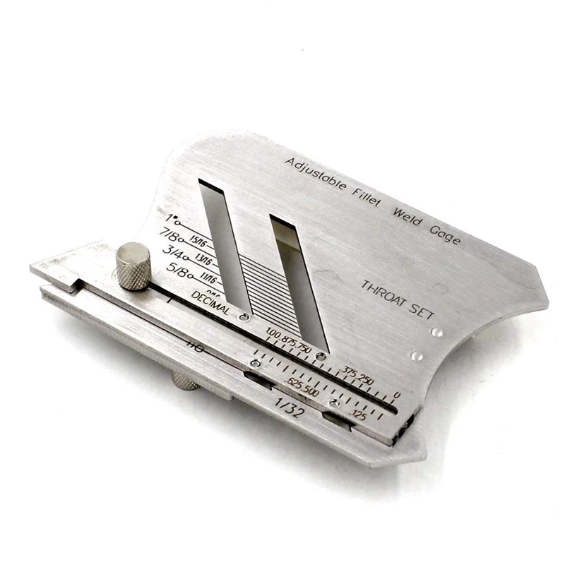 

Adjustable Welding Gauge Unequal Weld Fillet Leg Length(1/8''-1'')/Throat Thickness Gage Stainless Steal MG-3 Measure Tool