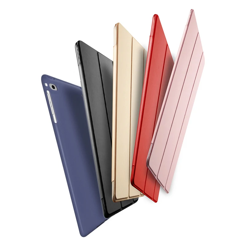 Чехол для нового iPad 9,7 дюйма Air 1 Air 2 Funda, мягкий силиконовый чехол с нижней задней частью из искусственной кожи, умный чехол с функцией автоматического сна