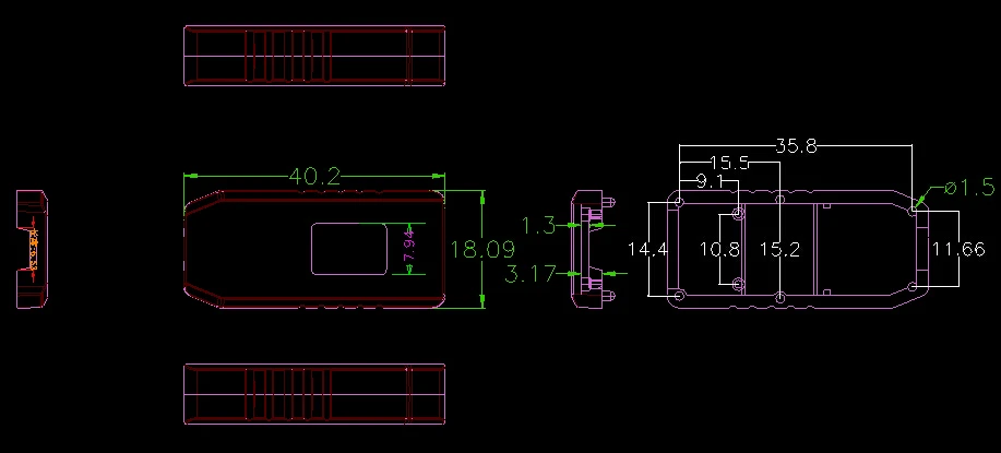 Пластиковый корпус usb флешка корпус ЭЛЕКТРОННАЯ коробка(20 шт) 40*17*10 мм Маленькая мини умная usb розетка Пластиковая распределительная коробка