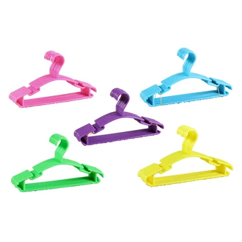 

Set of 50 Pieces Hangers for baby and child in plastic Durable Plastic Hangers hook of 5 color for girl or boy 27 x 15 cm