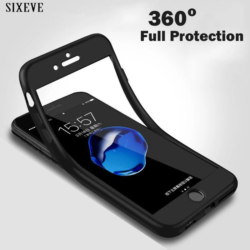 Чехол для телефона с полным покрытием 360 градусов iPhone XS Max X XR 5 5S SE 6 6S 7 8 Plus 6Plus 7Plus