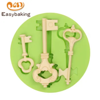

Baroque Vintage Style Keys Silicone Mold Cake Decorating Tools Resin Polymer Clay Tools Candy Sugarcraft Moulds