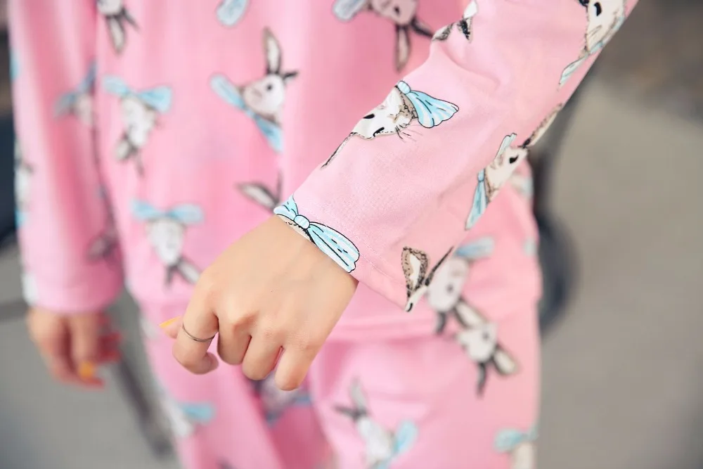 Foply Новинка г. Лидер продаж осень пижамы для женщин коробки милые Pijama узор пижамный комплект тонкий Pijama Mujer пижамы