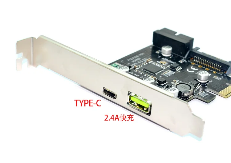 XT-XINTE PCI-e к USB3.1 type-C карта расширения PCIe к USB 2.4A Быстрая зарядка+ 19PIN Передняя USB Riser карта