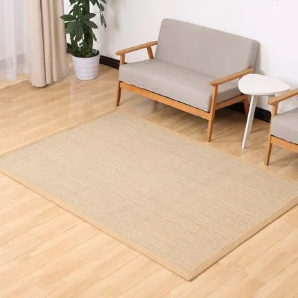 Sisal carpet living room coffee table mat bedroom full linen rug home study hand-woven straw carpet