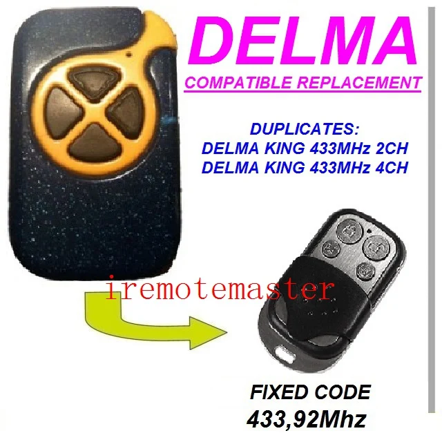 

DELMA KING 433MHZ 4CH,DELMA KING 433MHZ 2CH remote replacement