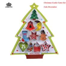 10 шт./компл. 3D трафареты для нарезки печенья DIY Рождественский сценарий из нержавеющей стали печенье набор из быстрорежущей инструментальной стали торт форма для бисквитов форма для вырезания