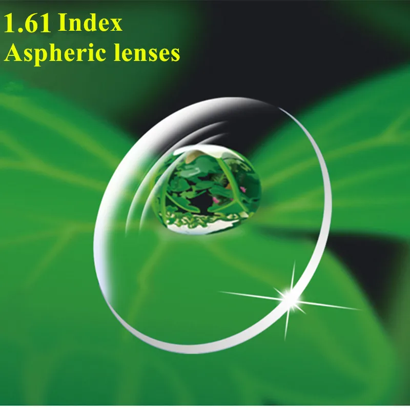

1.61 index aspheric myopia quality glasses prescription lenses cr39 green coating uv protection anti scratch thin optical lens