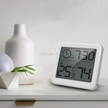 Многофункциональный термометр, гигрометр, автоматический электронный монитор температуры и влажности, часы 3,2 дюймов, большой ЖК-экран Sep29