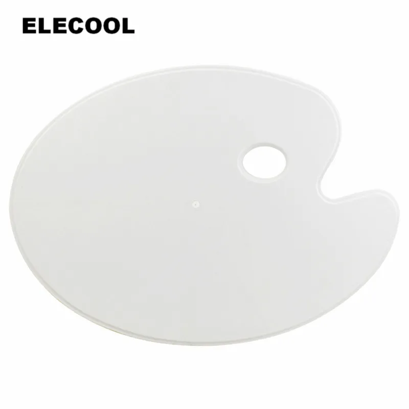 

ELECOOL Hot Practical Transparent PP Plastic Nonstick Oval Shape With Thumb Hole Eyeshadow Mixing Plate Makeup Accesories