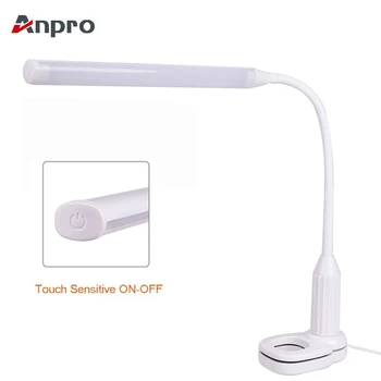 

Anpro 24 LED Eye Protect Clamp Clip Light Table Lamp Stepless Dimmable Bendable Touch Sensor Control Reading Desk Lamp