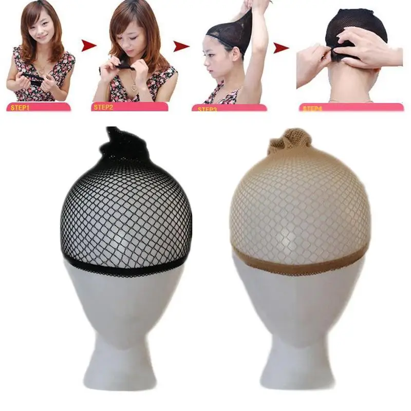 2 Colors Wig Cap Hairnets for Weave Hair Wig Nets Stretch Mesh Wig Cap for Making Wigs Free Size Dropshipping