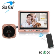 Digital video peephole door viewer with Multi-languages HD 4.3TFT-LCD recordable with one wireless doorbell Free shipping saful 4 3 digital video door viewer with multi languages recordable peephole home sercurity with one wireless doorbell hot sale