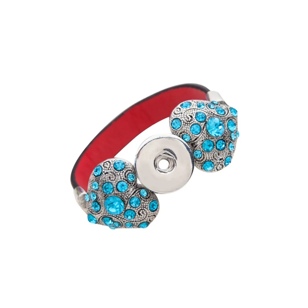 Interchangeable Jewelry New PU Leather Charm Bracelets Fit 18mm Snaps