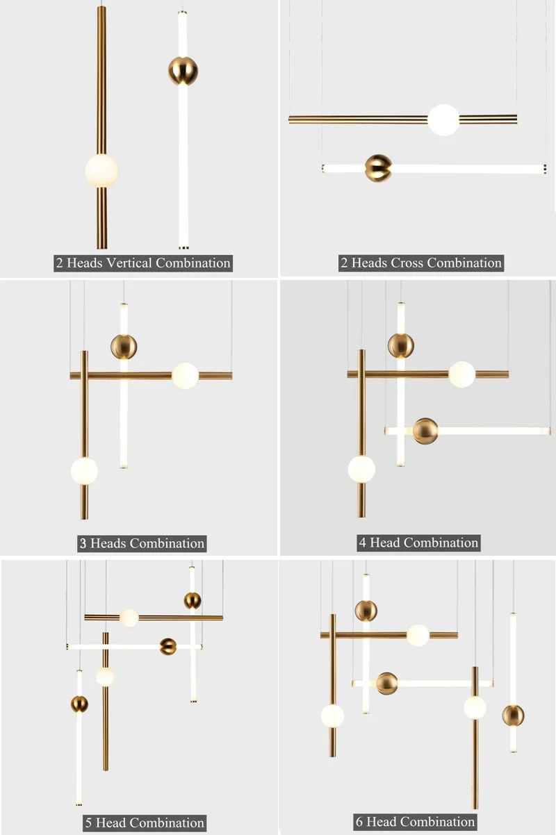 LukLoy современная простая светодиодная Подвесная лампа сферическая комбинированная трубка Креативный дизайн люстра Простая прямая пристройка осветительных приборов