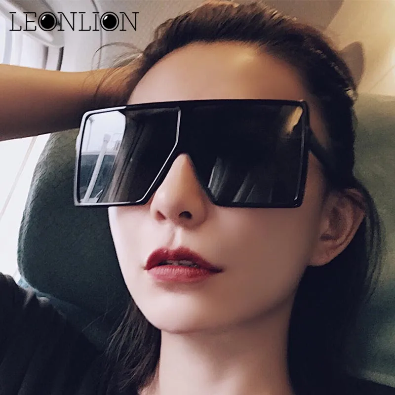 

LeonLion 2019 Big Frame Sunglasses Women Designer Luxury Man/Women Square Sun Glasses Classic Vintage UV400 Outdoor Eyewear