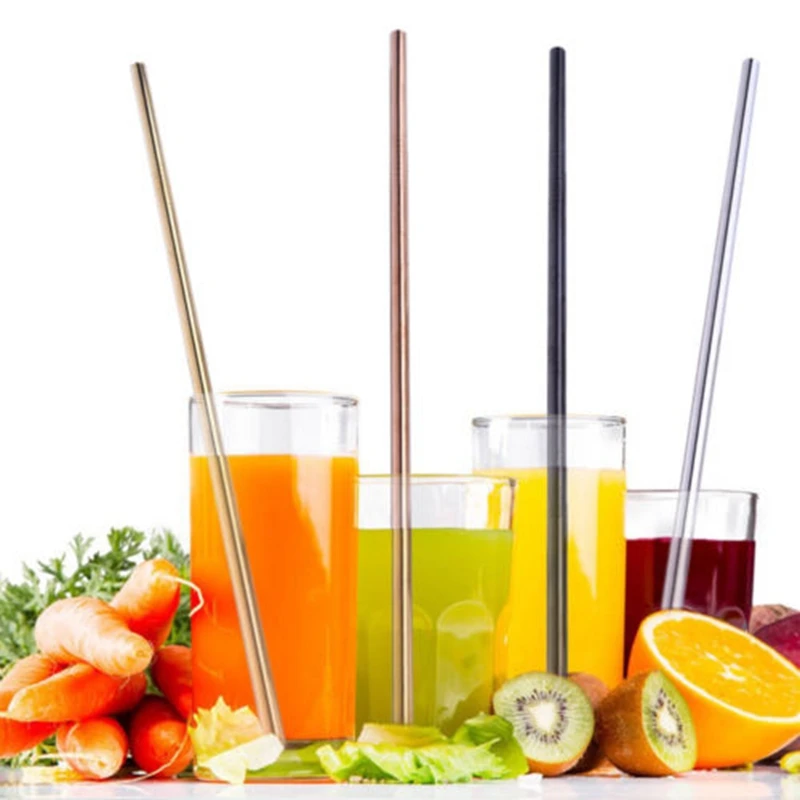 4PCS Reusable Drinking Straw Fruit Juice Milk Environmentally Tools 304