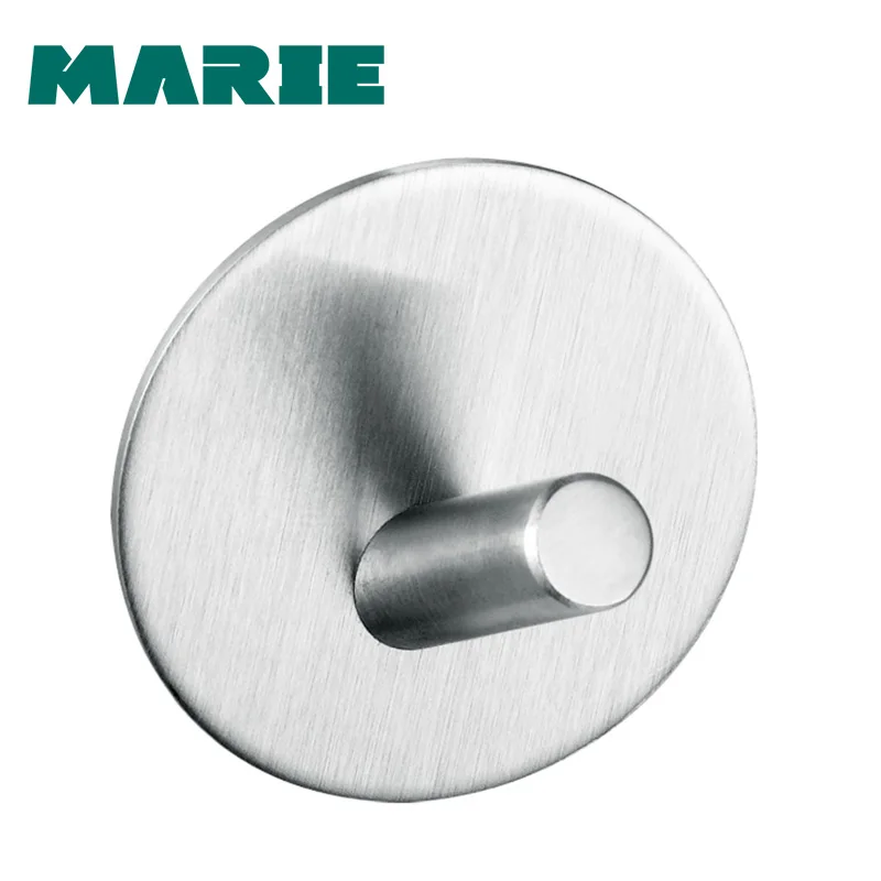 2019 Durable 304 Stainless Steel Bathroom Single Robe Hook Solid Toilet Hat Clothes Towel Hanger Hook