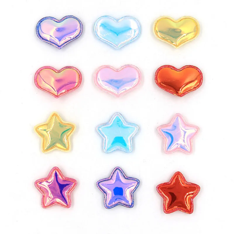

36pcs/lot 3.7cm Multi color Pu Heart Padded Appliques for DIY Accessories Craft Handmade Decoration