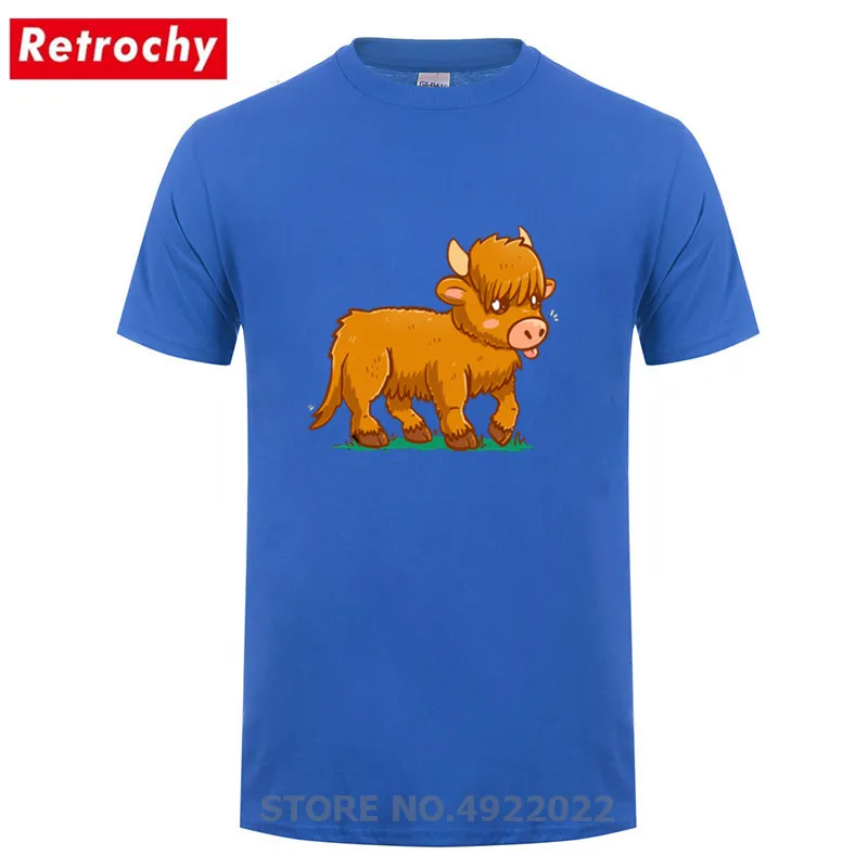 Футболка Kawaii Grass Puppy забавный дизайн шотландская корова Мужская футболка Humor