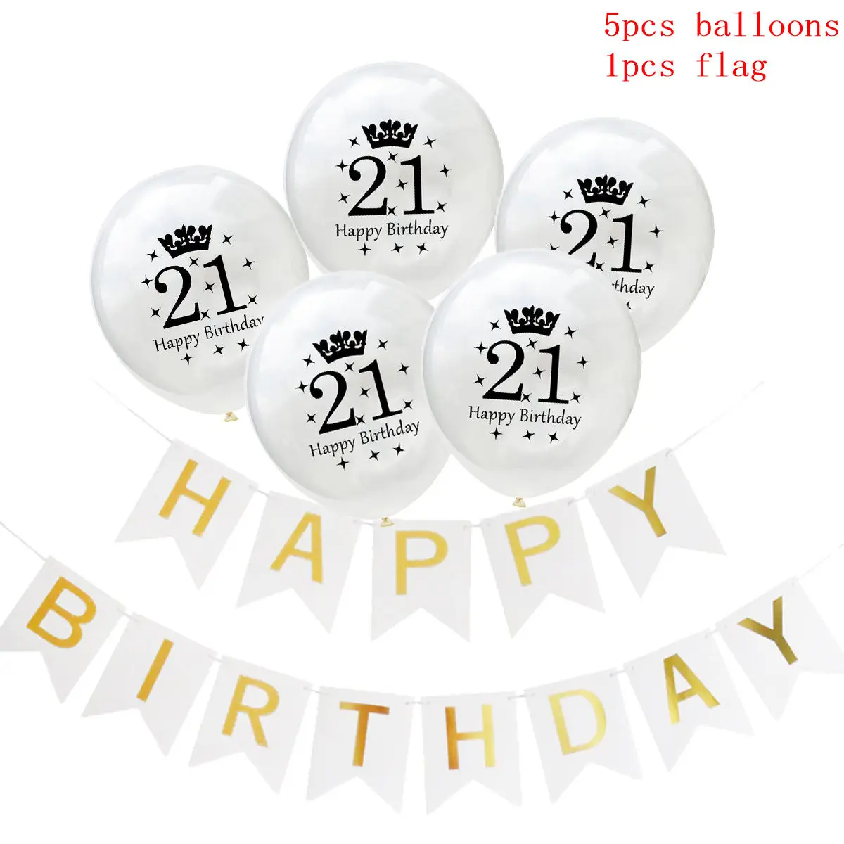 

6pcs/Set Glitter White Balloons Birthday Flag Sequins Balloons Gold Helium Balloons Wedding Engagement Party Events Decoration