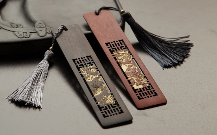 Projeto do Vintage Marcadores de Livro Top Quality Marcador Rosewood Chinês Marcador Marcadores Flor Set Sombra Segnalibro