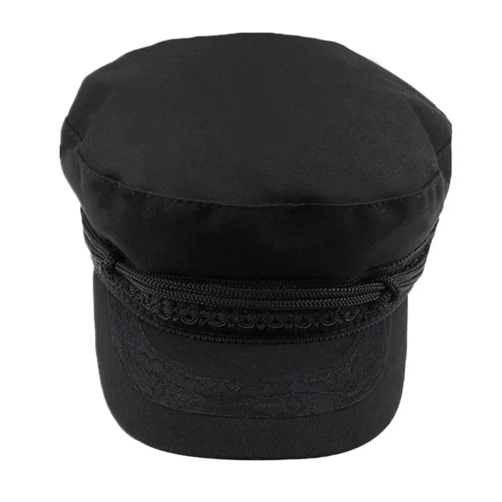 Военный берет шапки женские матросские кепки плоская кость Casquette Militaire стильная вышивка кружево украшение капитан хлопок кепки в военном морском стиле