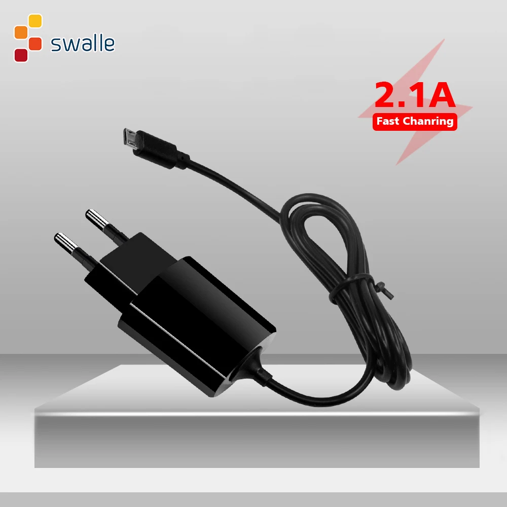 

Swalle Fast Charger 5V 2.1A EU Travel Charger with Micro usb cable for Xiaomi Huawei Samsung Quick Adapter Mobile phone charger