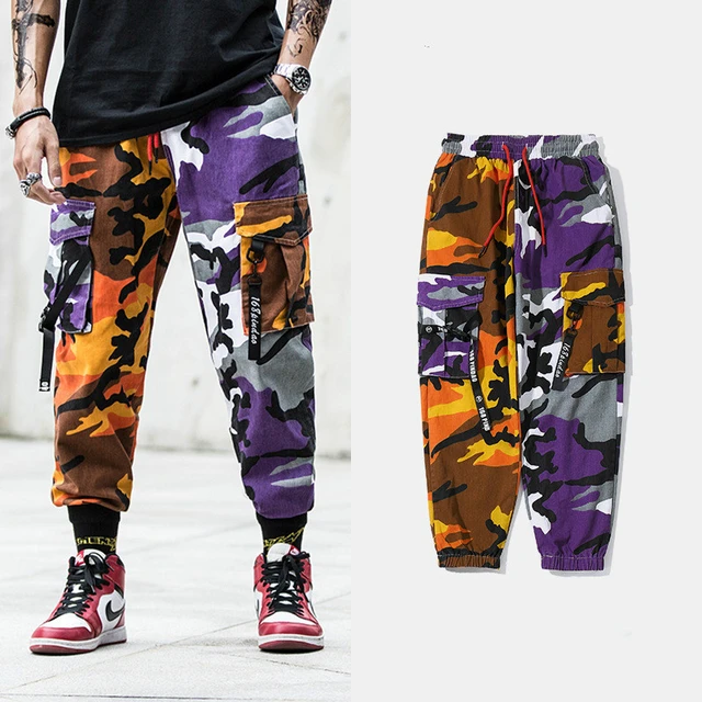 Abandonment Explosives Dynamics Tactical Pocket Trouser Camo Cargo Mens Pants Ribbon Hip Hop Casual  Streetwear Camouflage pants loose running patchwork Rokit _ - AliExpress  Mobile